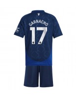 Manchester United Alejandro Garnacho #17 Vieraspaita Lasten 2024-25 Lyhythihainen (+ shortsit)